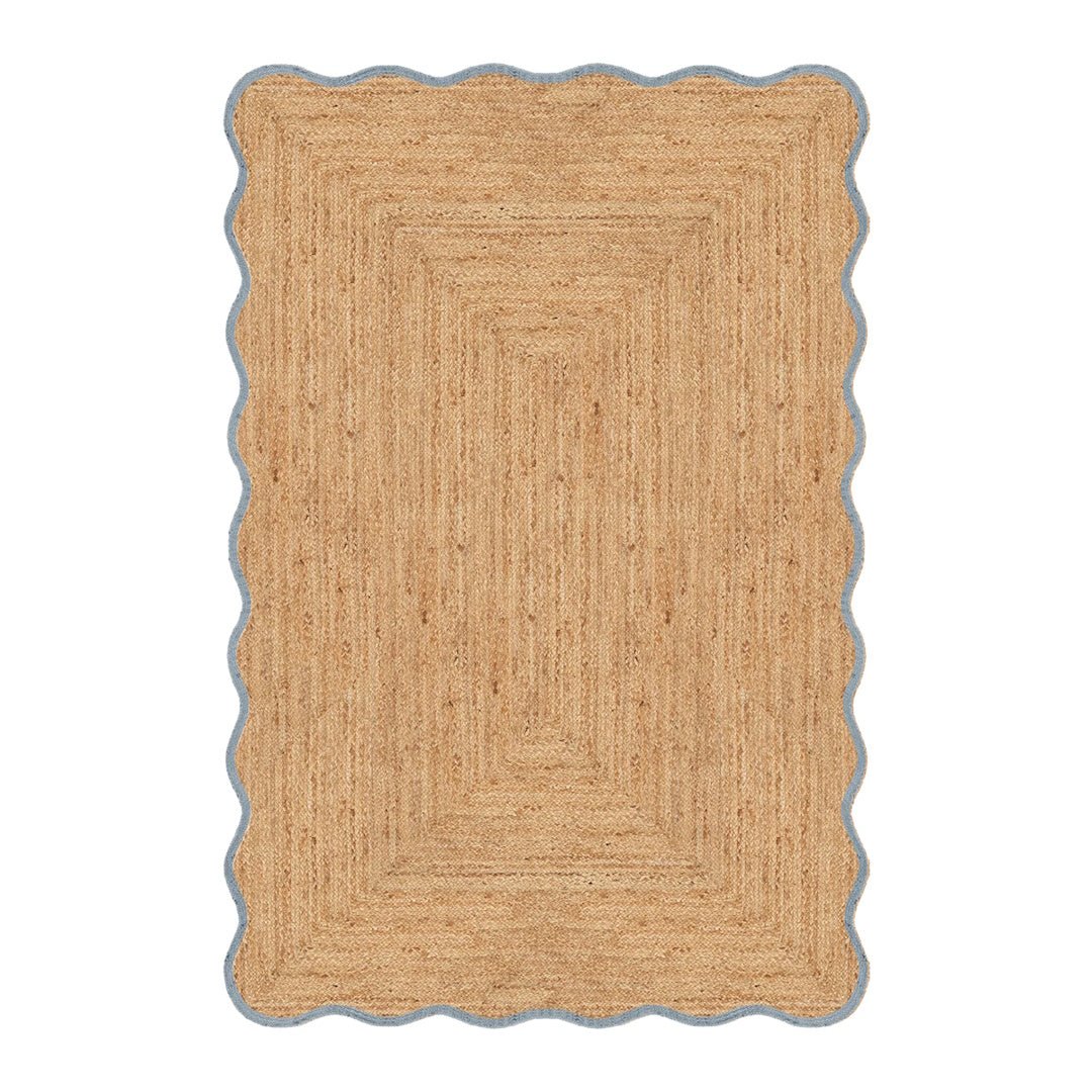 Scallop Jute Rug - Misty Blue - ökenhem