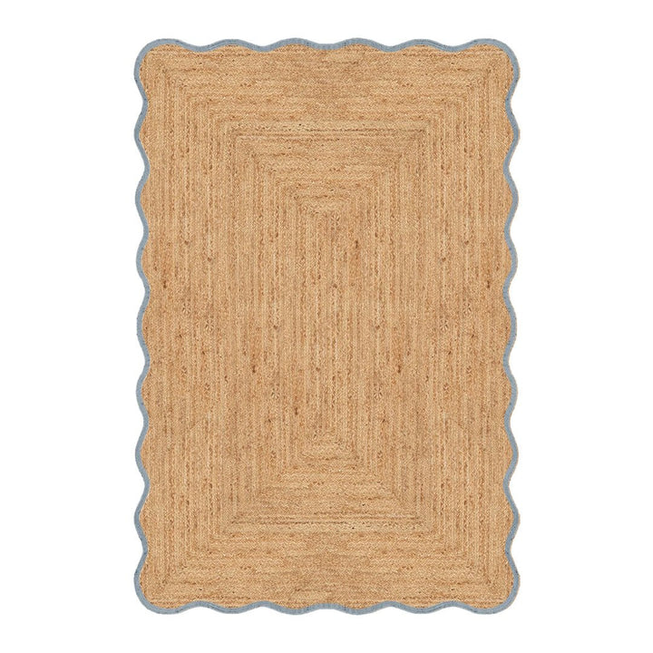 Scallop Jute Rug - Misty Blue - ökenhem
