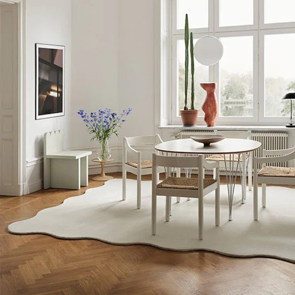 Scallop Wool Rug - Bone White - ökenhem