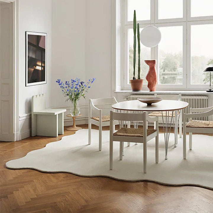 Scallop Wool Rug - Bone White - ökenhem