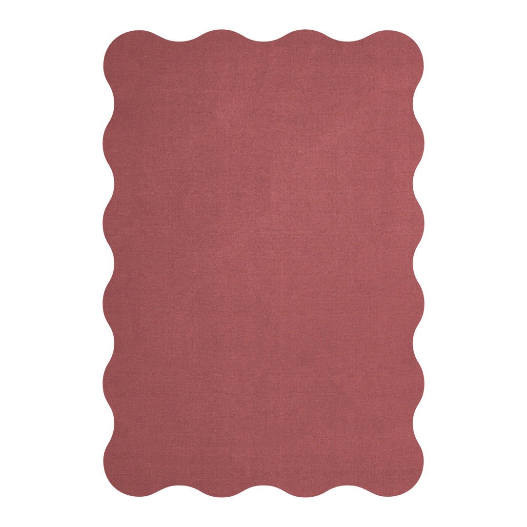 Scallop Wool Rug - Rosewood Red - ökenhem