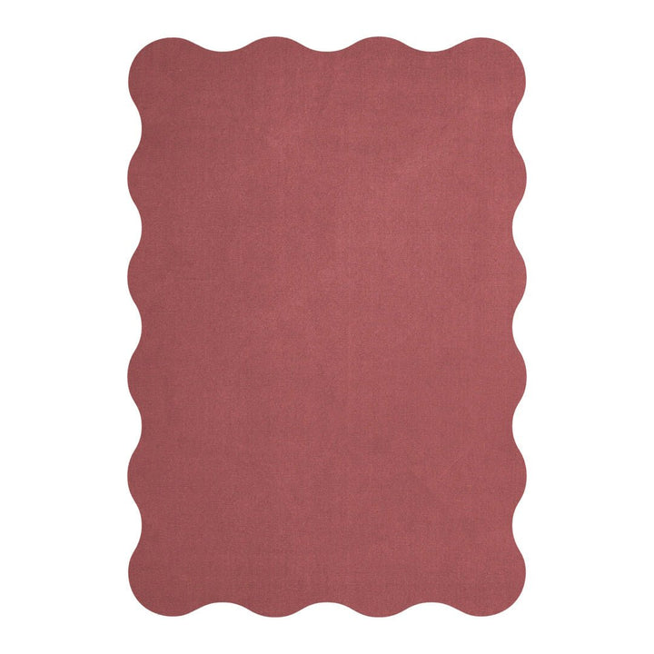 Scallop Wool Rug - Rosewood Red - ökenhem