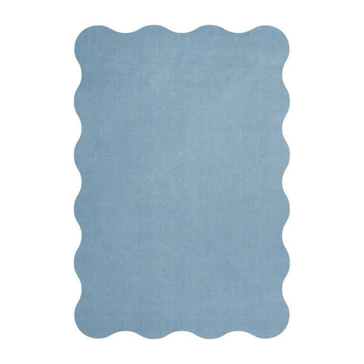 Scallop Wool Rug - Soft Blue - ökenhem