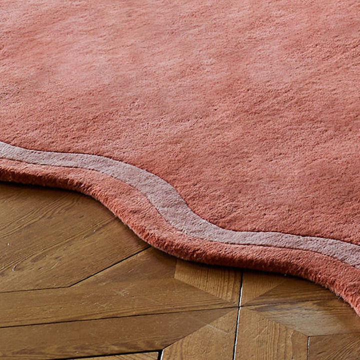 Scallop Wool Rug - Watermelon Pink - ökenhem