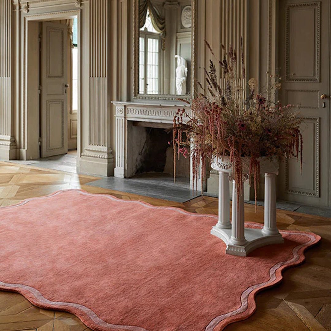 Scallop Wool Rug - Watermelon Pink - ökenhem