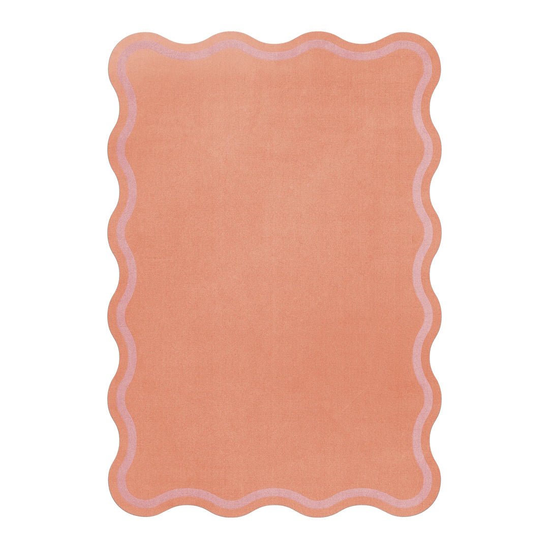 Scallop Wool Rug - Watermelon Pink - ökenhem