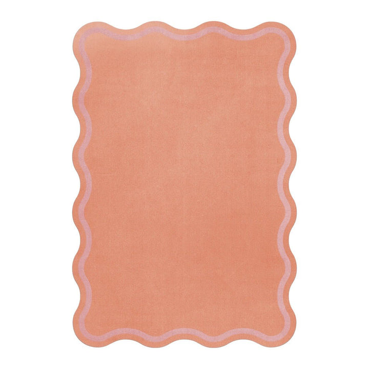 Scallop Wool Rug - Watermelon Pink - ökenhem