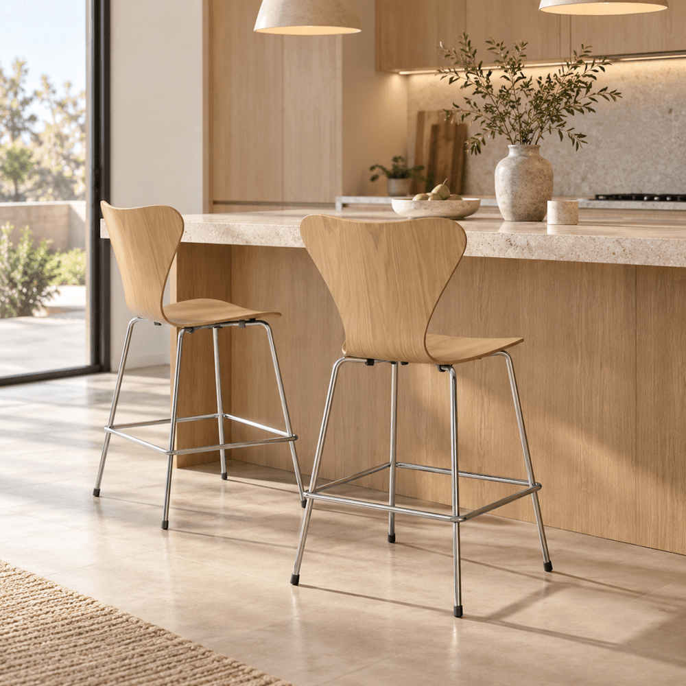 SERIES 7™ 3187 Counter Stool Clear Lacquered Veneer - ökenhem