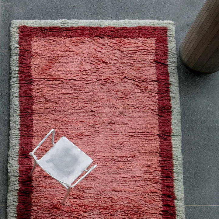 Shaggy Edge Wool Rug - Rose - ökenhem