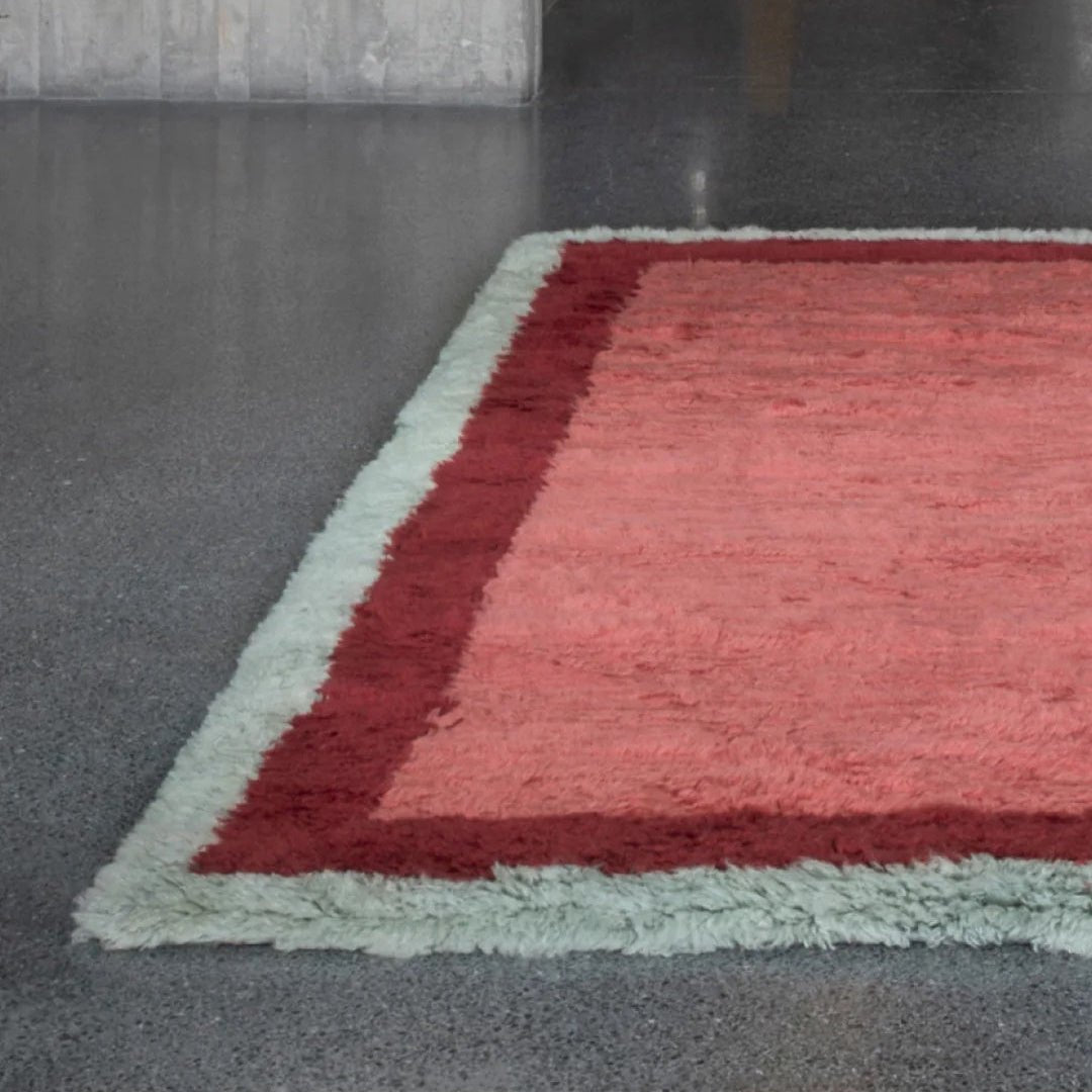 Shaggy Edge Wool Rug - Rose - ökenhem