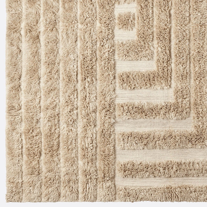 Shaggy Labyrinth Beige Rug - ökenhem