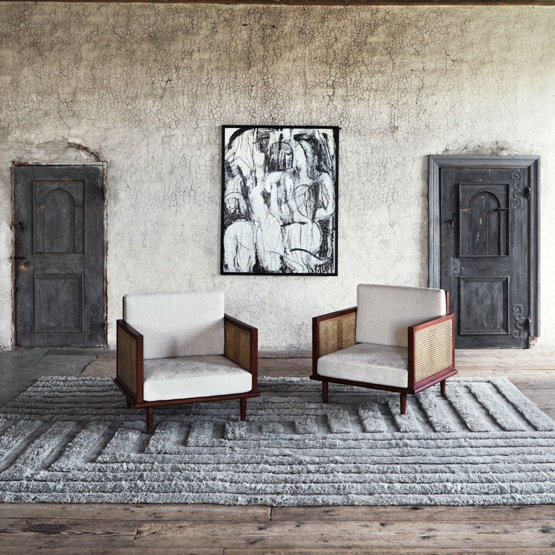 Shaggy Labyrinth Grey Rug - ökenhem