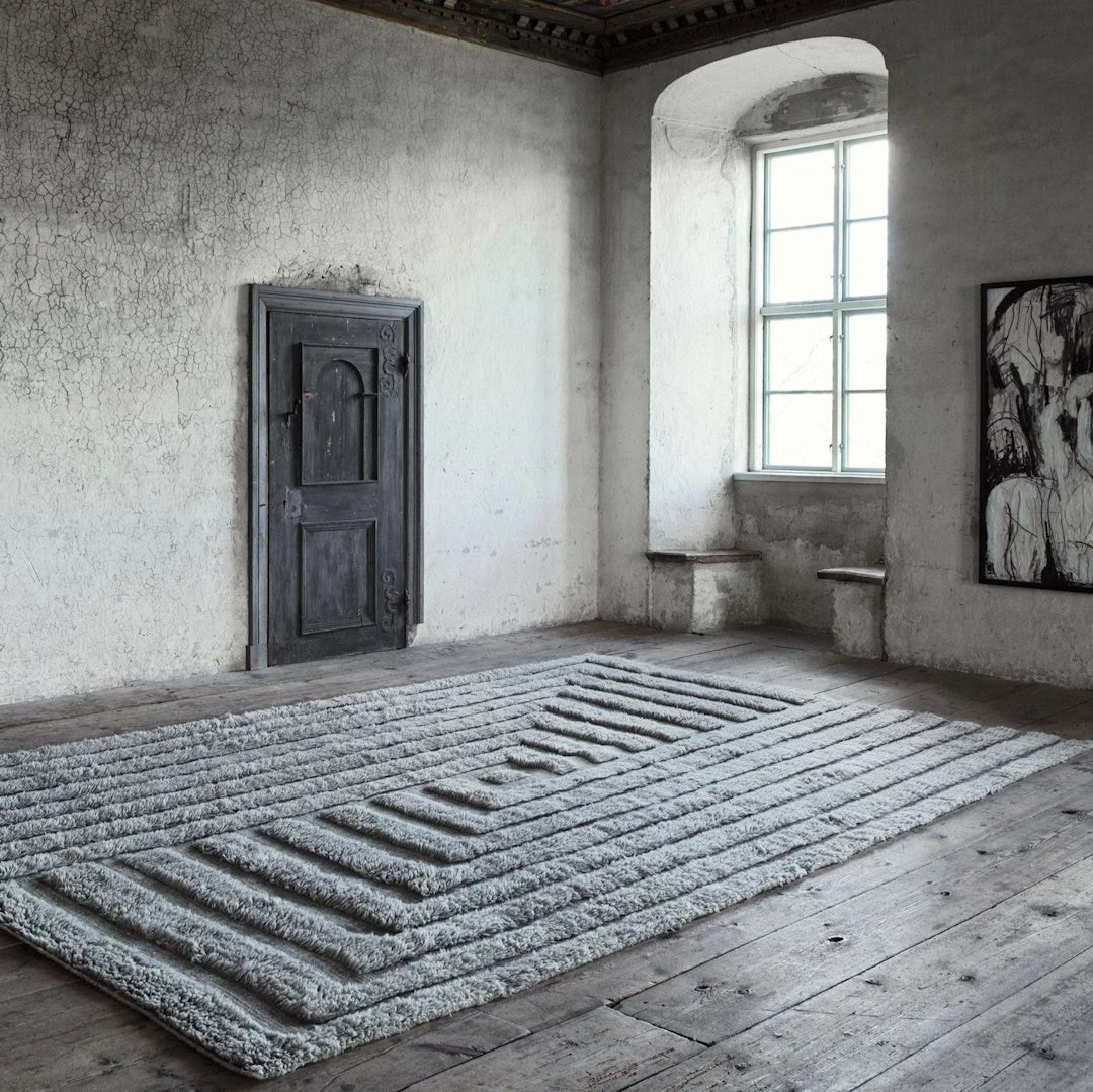 Shaggy Labyrinth Grey Rug - ökenhem