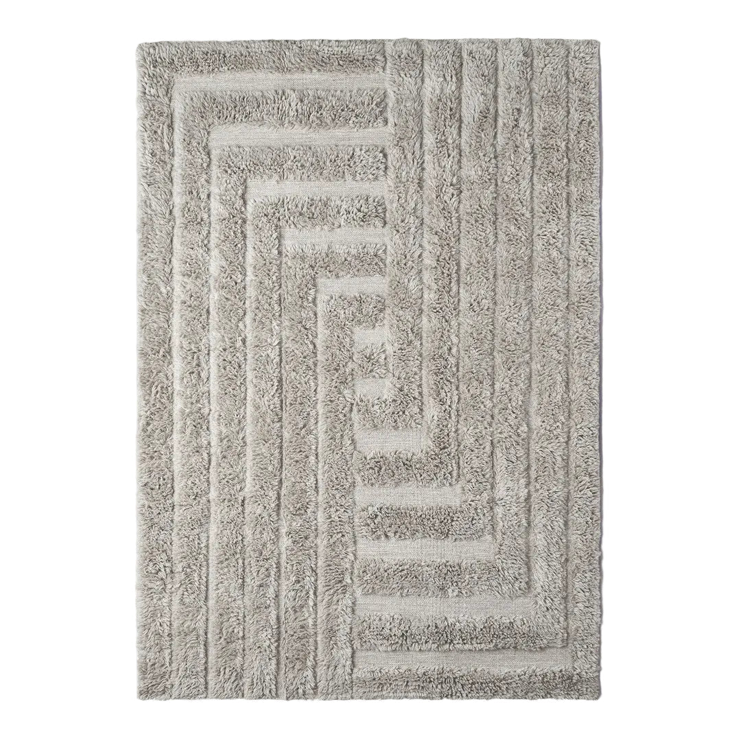 Shaggy Labyrinth Grey Rug - ökenhem