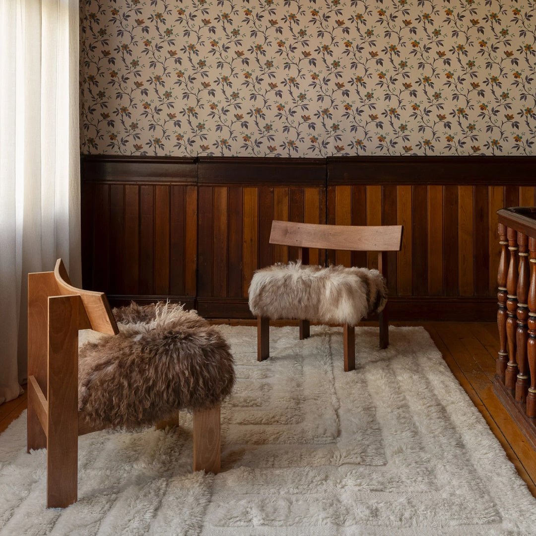 Shaggy Labyrinth White Rug - ökenhem