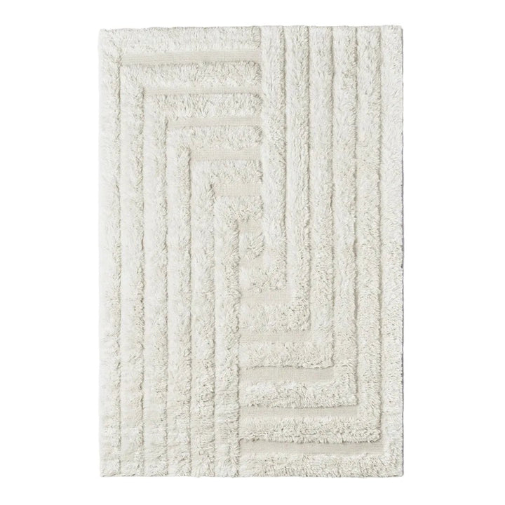 Shaggy Labyrinth White Rug - ökenhem