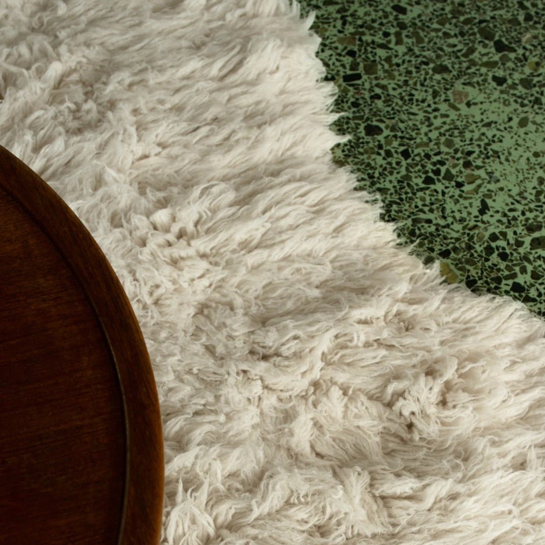 Shaggy Residue Wool Rug - Bone White - ökenhem