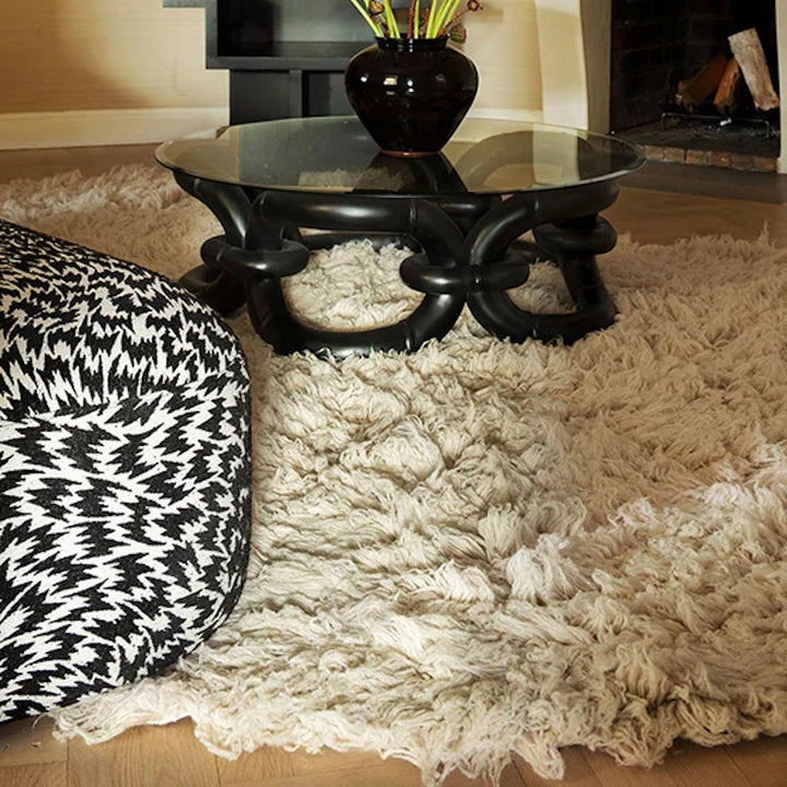 Shaggy Residue Wool Rug - Oatmeal - ökenhem