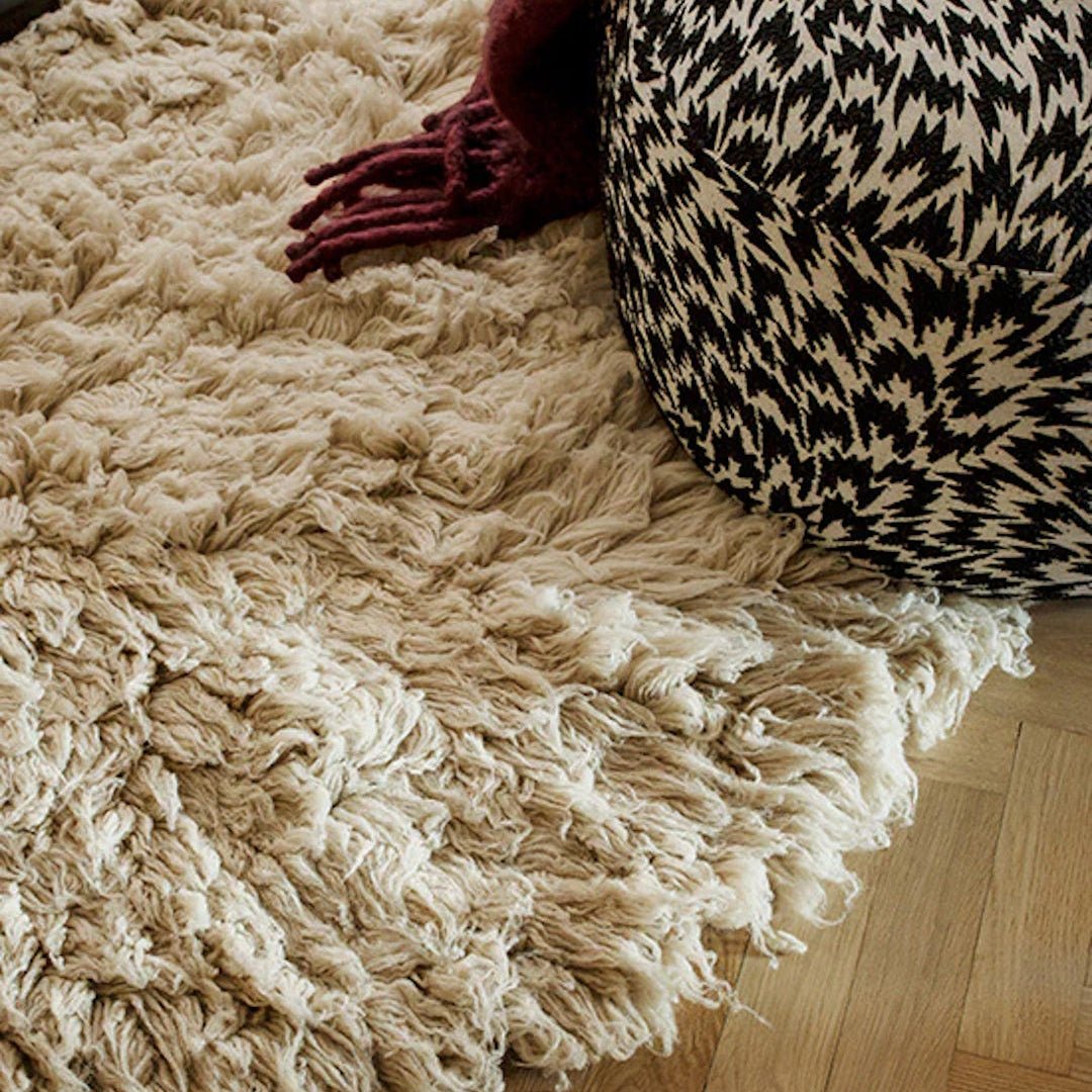 Shaggy Residue Wool Rug - Oatmeal - ökenhem