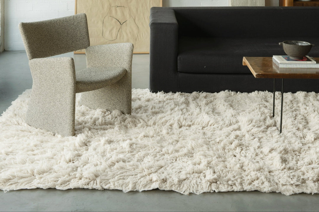 Shaggy Wool Rug - Bone White - ökenhem