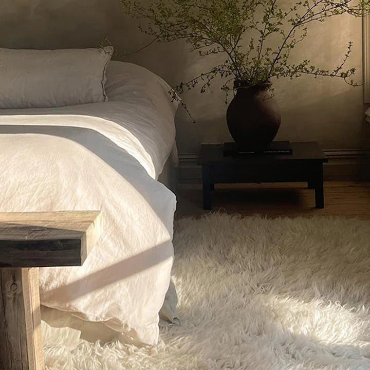 Shaggy Wool Rug - Bone White - ökenhem