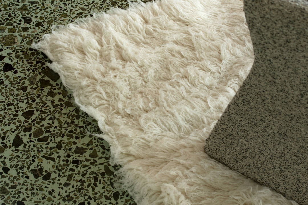 Shaggy Wool Rug - Bone White - ökenhem