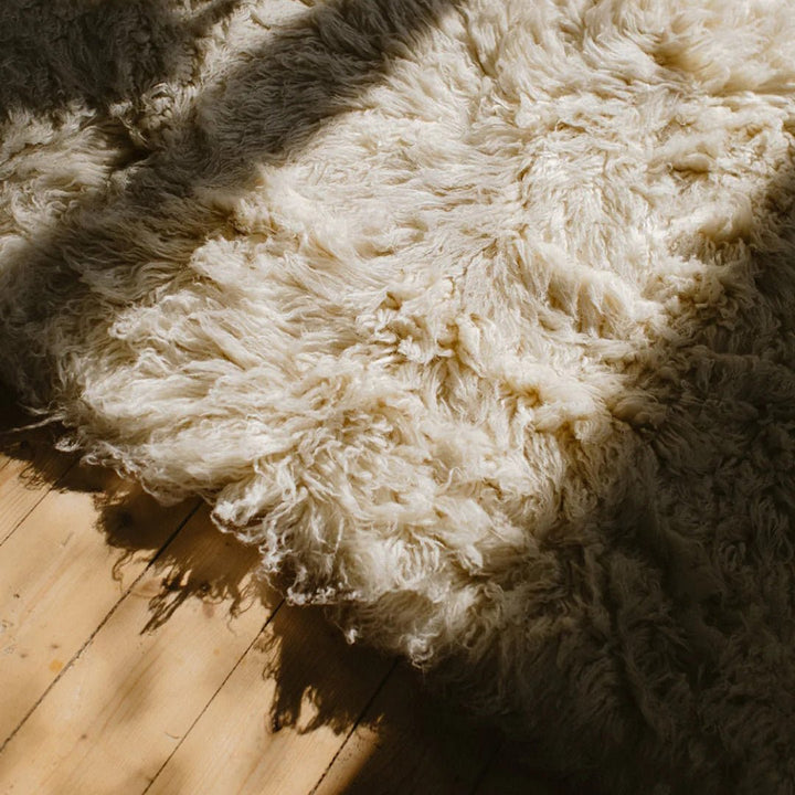Shaggy Wool Rug - Bone White - ökenhem