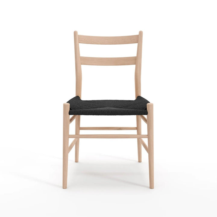 Sibast No 59 Dining chair in Oak White Oil, Black Papercord
