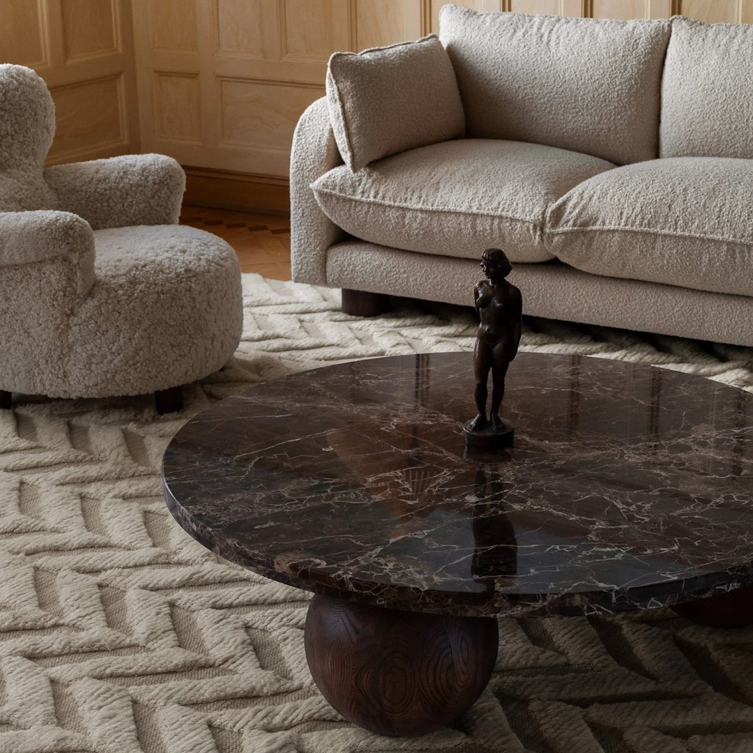 Sphere Round Sofa Table Emperador - ökenhem