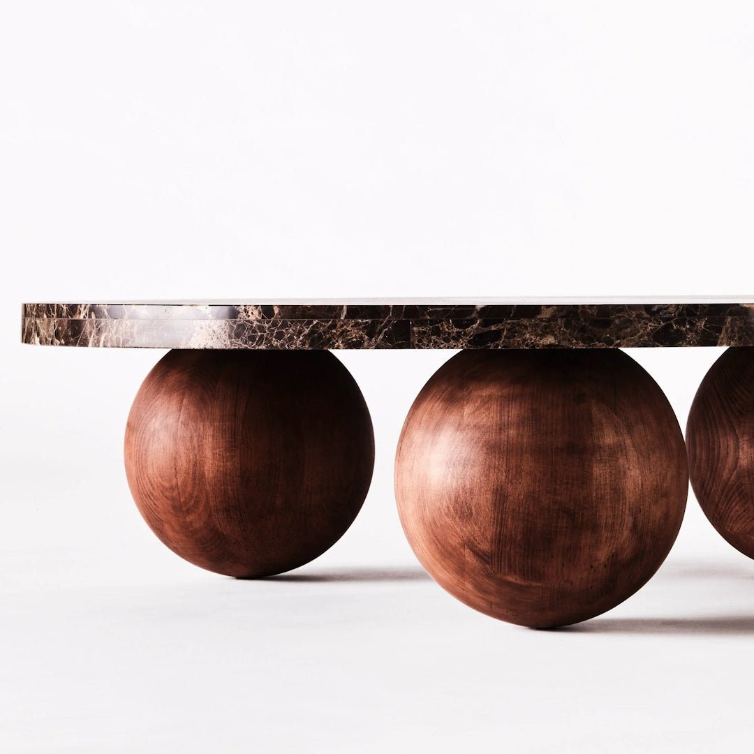 Sphere Round Sofa Table Emperador - ökenhem