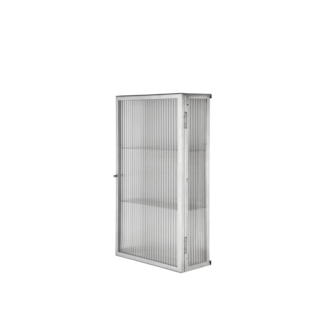 Haze Wall Cabinet - Reeded Glass - Stainless Steel