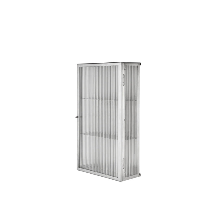 Haze Wall Cabinet - Reeded Glass - Stainless Steel