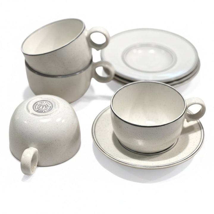 Stig Lindberg Gustavsberg Birka Cups and Saucers Set of 4 - ökenhem