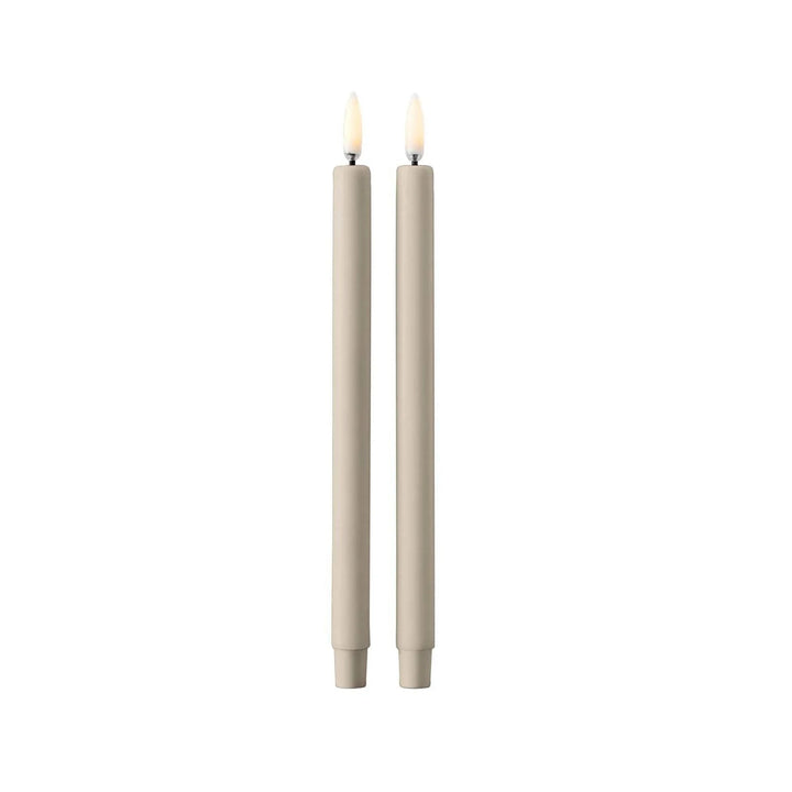 STOFF LED Taper Candle by Uyuni Lighting, Sand, Set of 2 - ökenhem