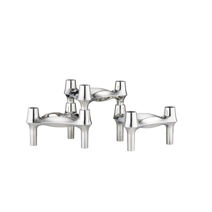 STOFF Nagel BMF Candle Holder, Chrome, Set of 3 - ökenhem