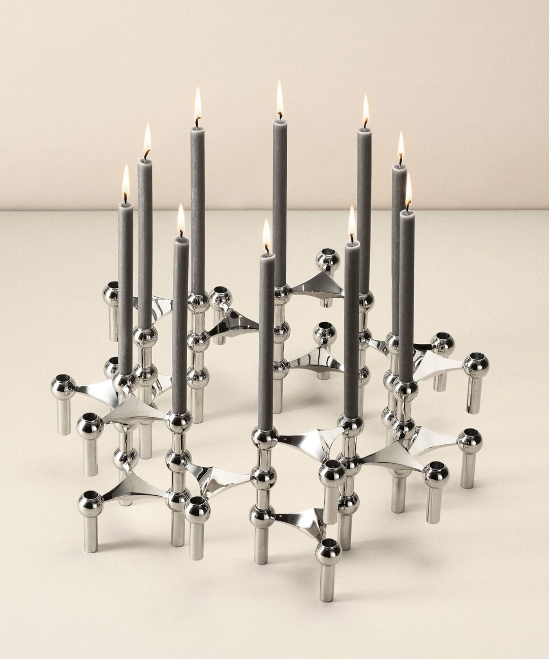 STOFF Nagel Candle, Anthracite, Set of 12 - ökenhem