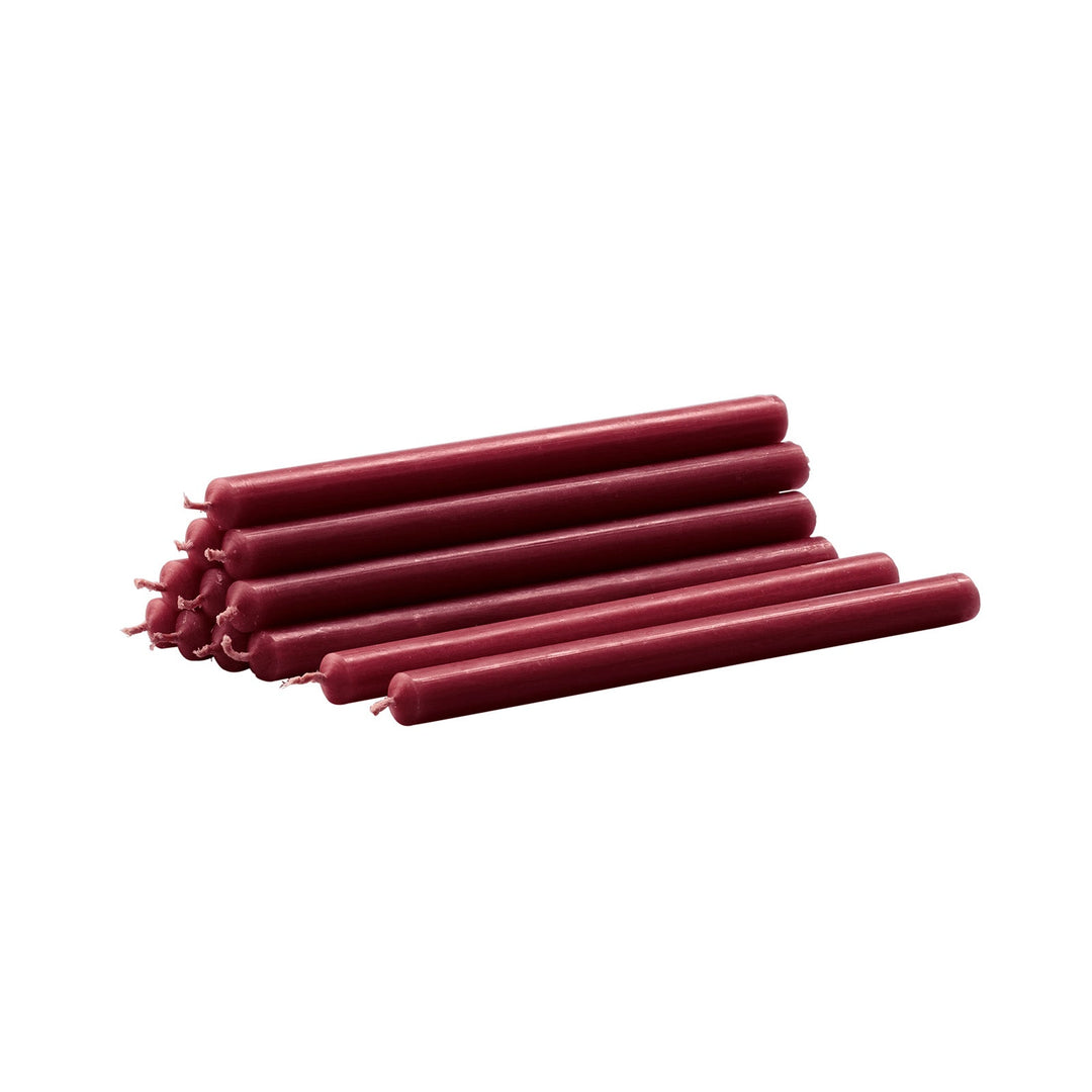 STOFF Nagel Candle, Bordeaux, Set of 12 - ökenhem