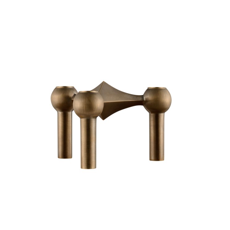 STOFF Nagel Candle Holder, Bronzed Brass - ökenhem