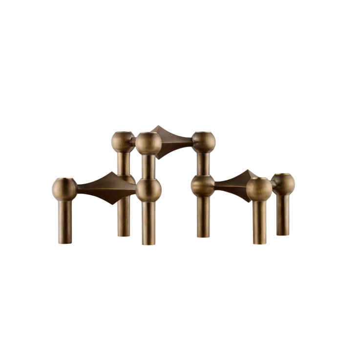 STOFF Nagel Candle Holder, Bronzed Brass, Set of 3 - ökenhem