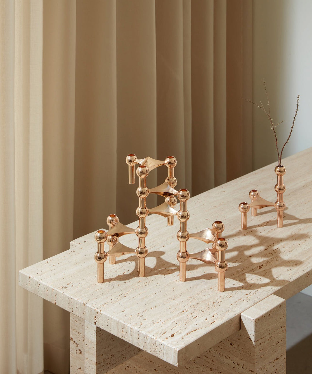 STOFF Nagel Candle Holder, Rose Gold - ökenhem