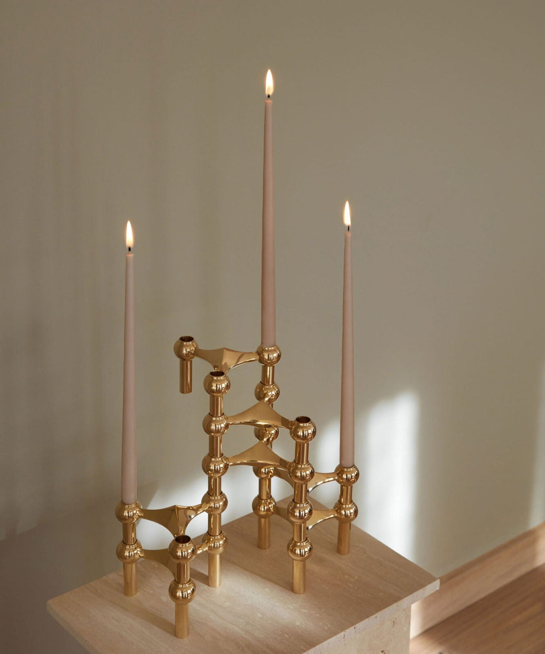 STOFF Nagel Candle Holder, Solid Brass - ökenhem