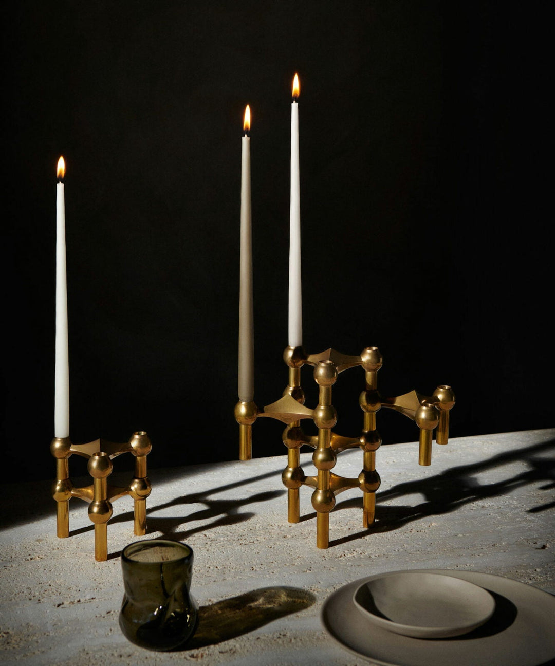 STOFF Nagel Candle Holder, Solid Brass - ökenhem