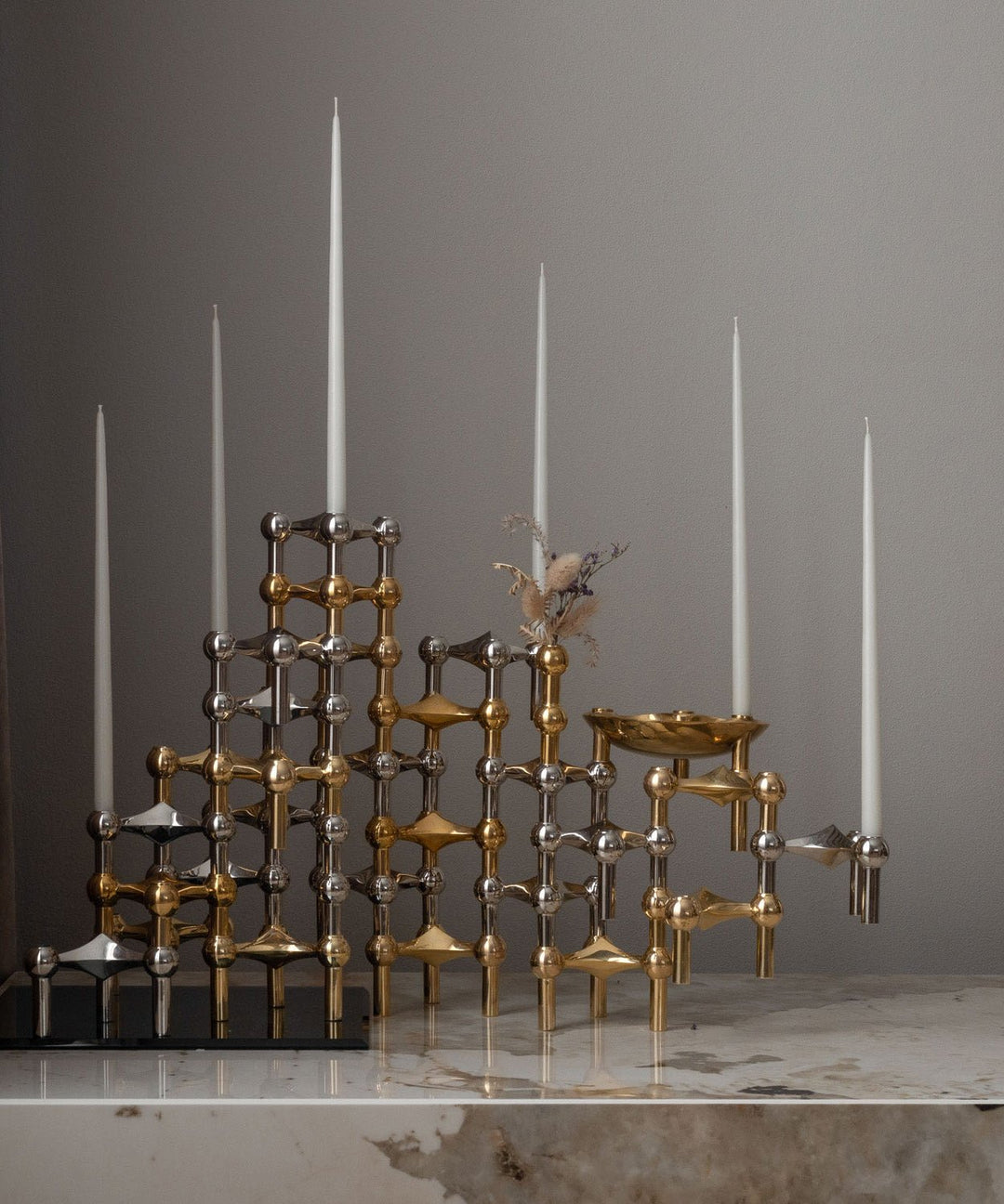 STOFF Nagel Candle Holder, Solid Brass - ökenhem