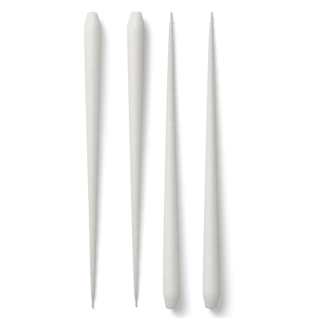 STOFF Nagel Large Taper Candles by Ester & Erik (box w/4 pcs) - White - ökenhem