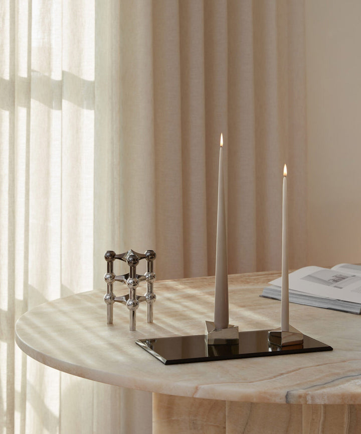 STOFF Nagel Reflect Candle Holder, Small, Chrome - ökenhem