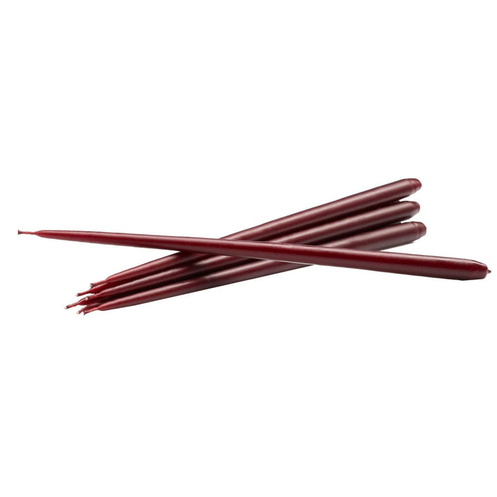 STOFF Nagel Taper Candle by Ester & Erik, Burgundy Red, Set of 6 - ökenhem