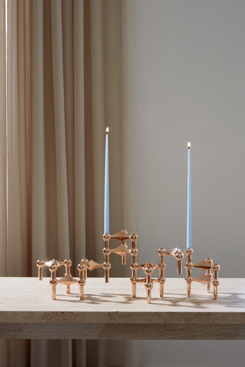 STOFF Nagel Taper Candle by Ester & Erik, Sky Blue, Set of 6 - ökenhem