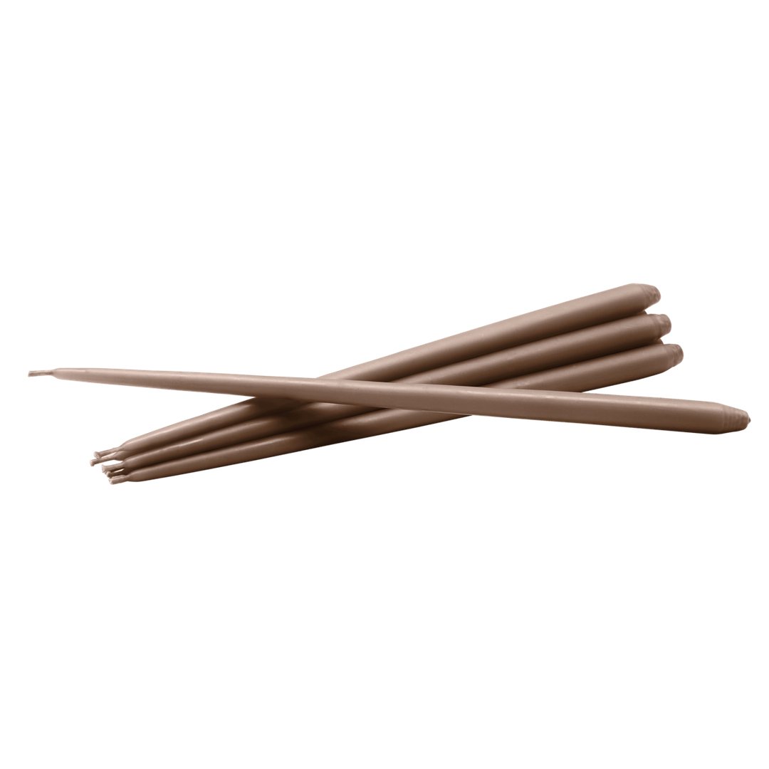 STOFF Nagel Taper Candle by Ester & Erik, Soft Brown, Set of 6 - ökenhem