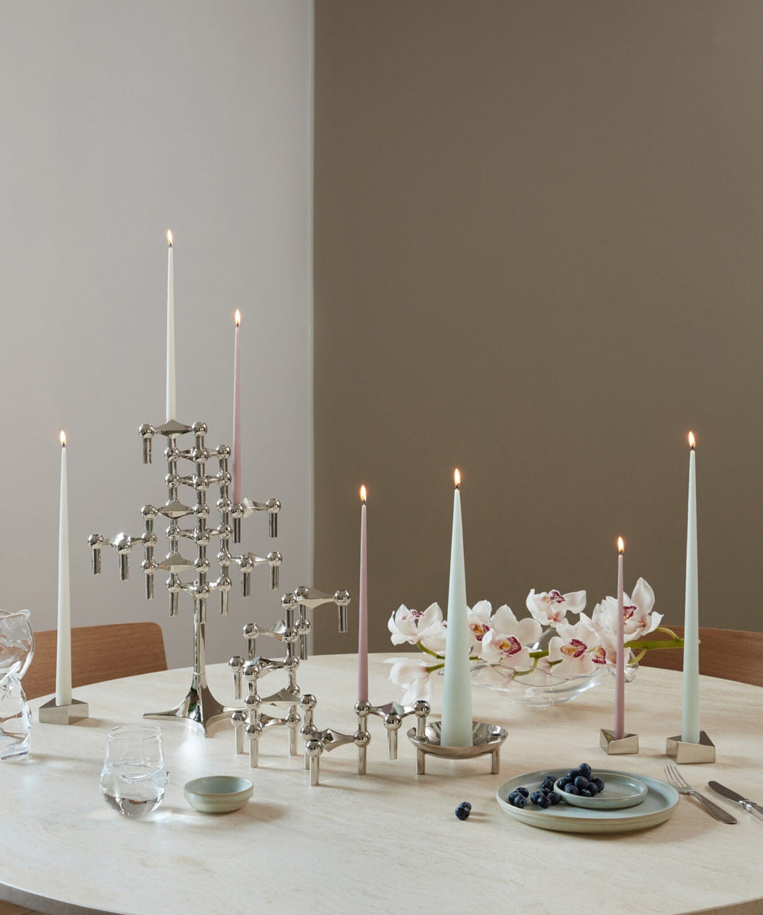 STOFF Nagel Taper Candle by Ester & Erik, Soft Rose, Set of 6 - ökenhem