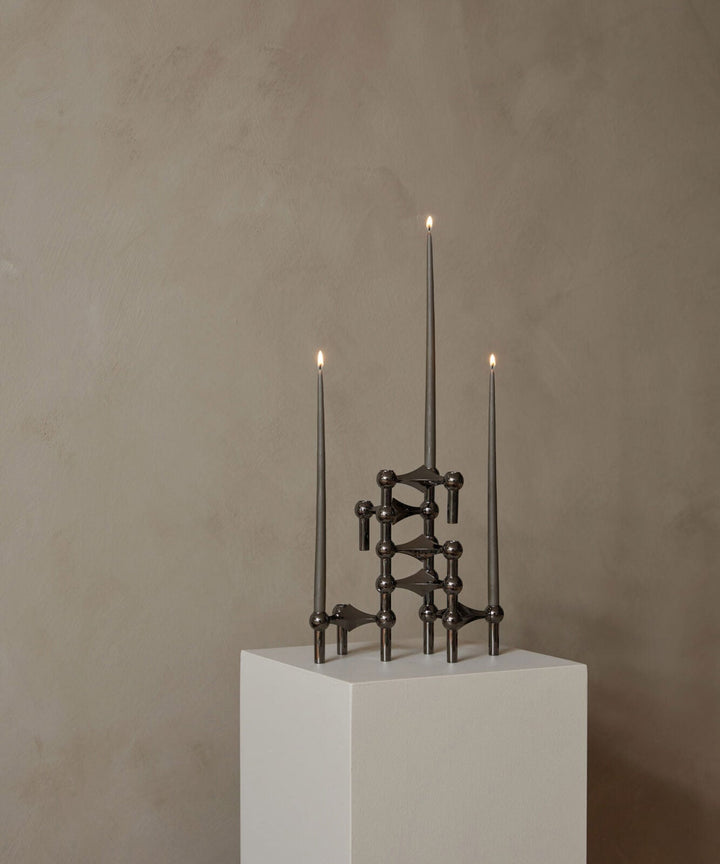 STOFF Nagel Taper Candle by Ester & Erik, Taupe, Set of 6 - ökenhem